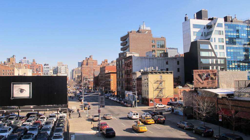 Vue depuis la High Line a l'ouest de Manhattan